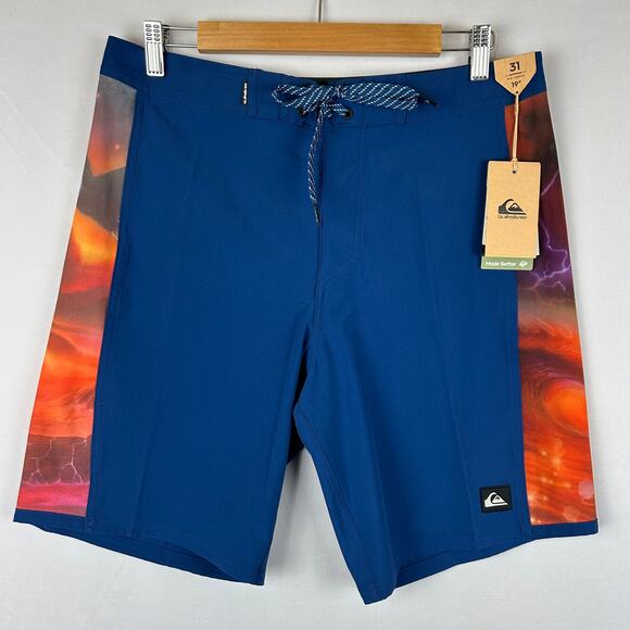 Quiksilver Surfsilk Arch 19" Board Shorts Navy Blue AQYBS03637 Men's Size 31 - Picture 1 of 12